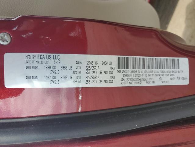 2019 DODGE GRAND CARA 2C4RDGCGXKR620103