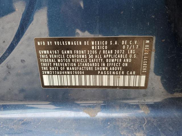 2017 VOLKSWAGEN GOLF S - 3VW217AU4HM076004