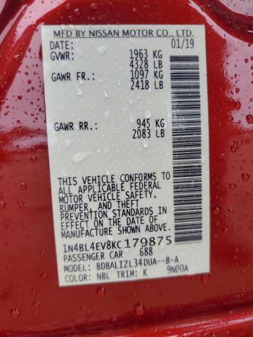 2019 NISSAN ALTIMA SL - 1N4BL4EV8KC179875