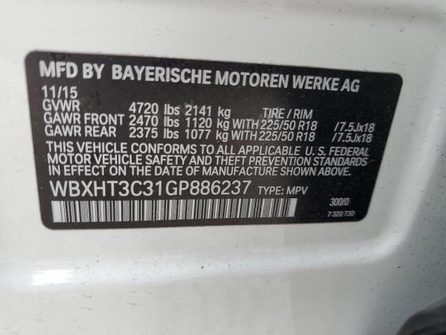 2016 BMW X1 XDRIVE2 - WBXHT3C31GP886237
