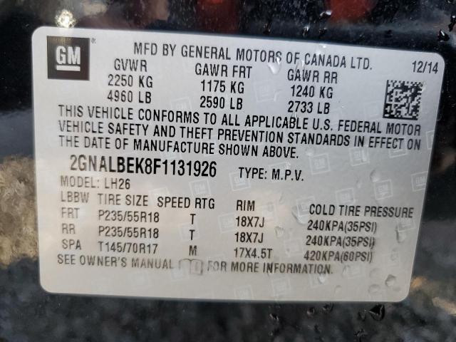 2015 CHEVROLET EQUINOX LT - 2GNALBEK8F1131926