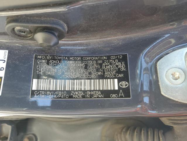 2012 TOYOTA PRIUS PLUG - JTDKN3DP5C3002851