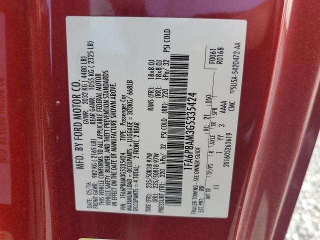 2016 FORD MUSTANG - 1FA6P8AM3G5335424