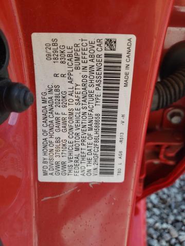 2020 HONDA CIVIC SPOR - 2HGFC2F86LH588658