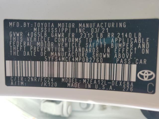 2021 TOYOTA COROLLA SE - 5YFS4MCE4MP082760