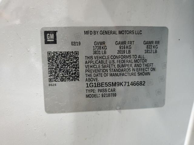 2019 CHEVROLET CRUZE LT 1G1BE5SM9K7146682