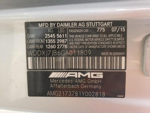 2016 MERCEDES-BENZ S 63 AMG - WDDXJ7JB6GA011809