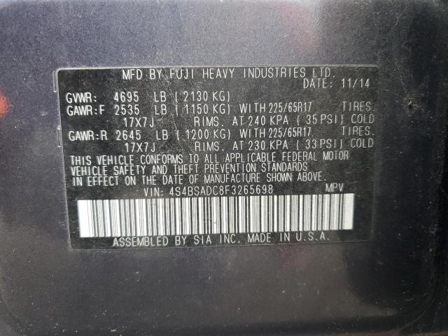 2015 SUBARU OUTBACK 2. - 4S4BSADC8F3265698