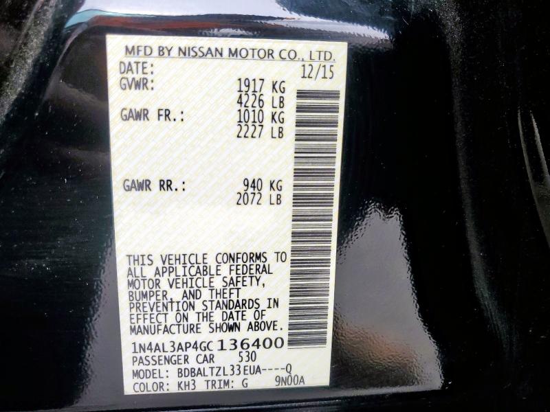 2016 NISSAN ALTIMA 2.5 - 1N4AL3AP4GC136400