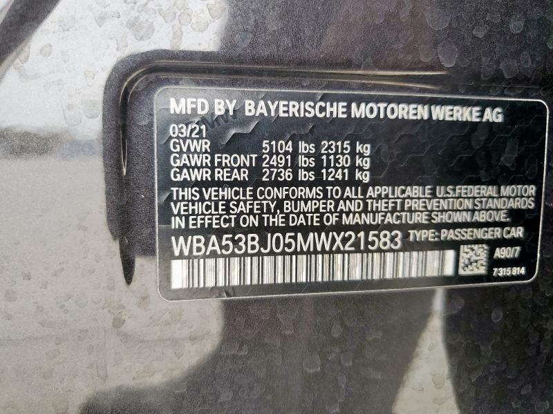 2021 BMW 540 I - WBA53BJ05MWX21583