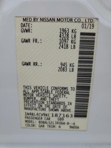 2019 NISSAN ALTIMA SR - 1N4BL4CV9KC187163