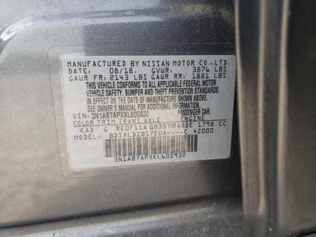 2019 NISSAN SENTRA S - 3N1AB7APXKL605932