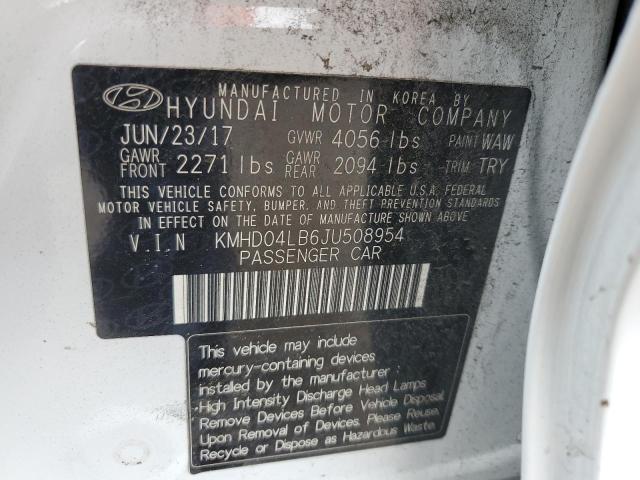 KMHD04LB6JU508954 2018 HYUNDAI ELANTRA