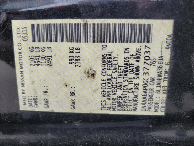 2016 NISSAN MAXIMA 3.5 1N4AA6AP0GC377037