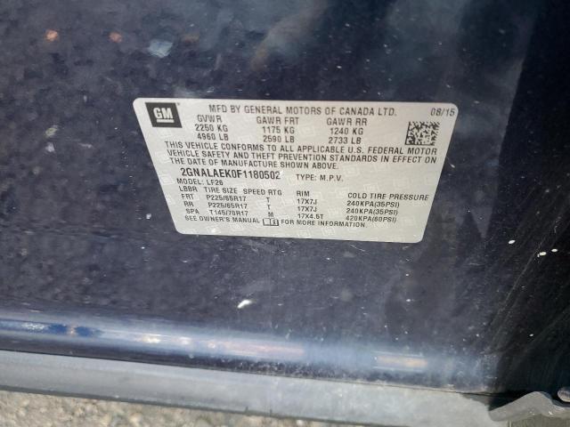 2015 CHEVROLET EQUINOX - 2GNALAEK0F1180502