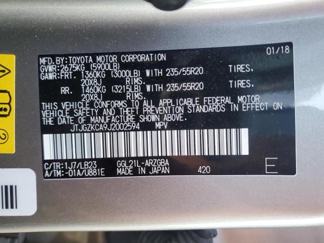 2018 LEXUS RX 350 L - JTJGZKCA9J2002594