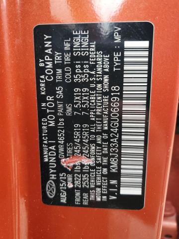 2016 HYUNDAI TUCSON LIM - KM8J33A24GU066918