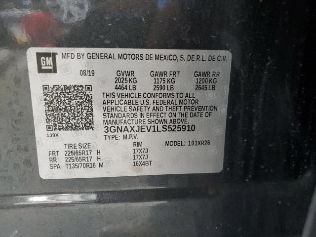 2020 CHEVROLET EQUINOX LT - 3GNAXJEV1LS525910