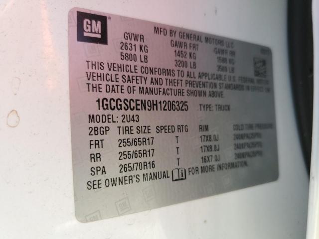 2017 CHEVROLET COLORADO L - 1GCGSCEN9H1206325