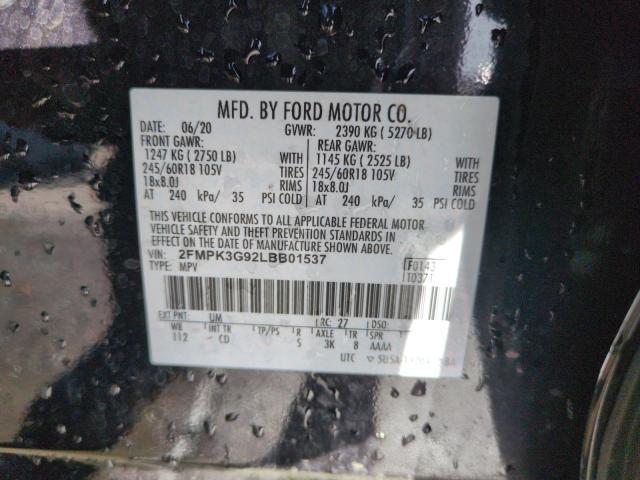 2020 FORD EDGE SE - 2FMPK3G92LBB01537