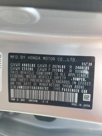 2019 HONDA CLARITY JHMZC5F15KC006792