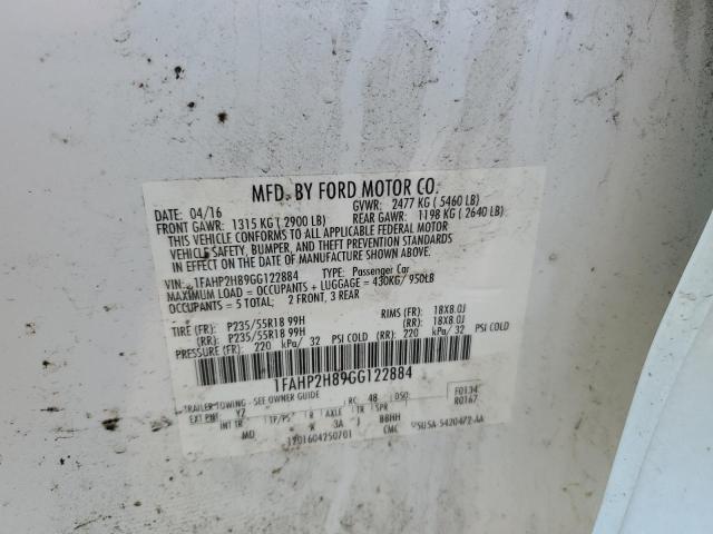 2016 FORD TAURUS SEL - 1FAHP2H89GG122884