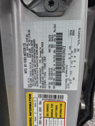2015 FORD FUSION SE - 3FA6P0H94FR109472
