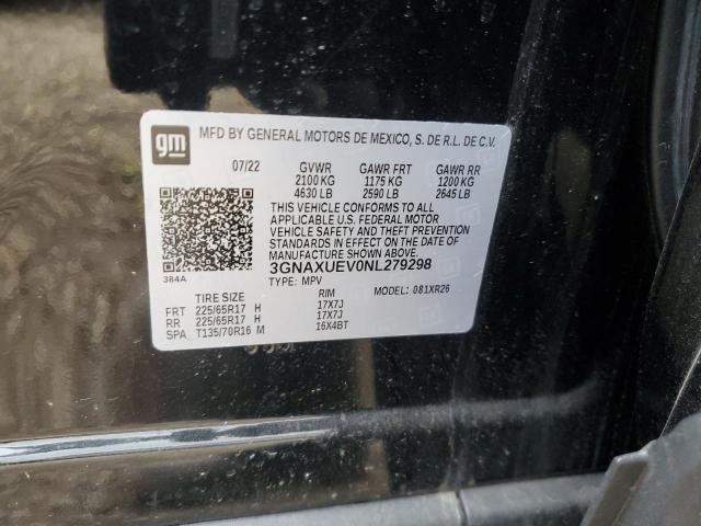 2022 CHEVROLET EQUINOX LT - 3GNAXUEV0NL279298