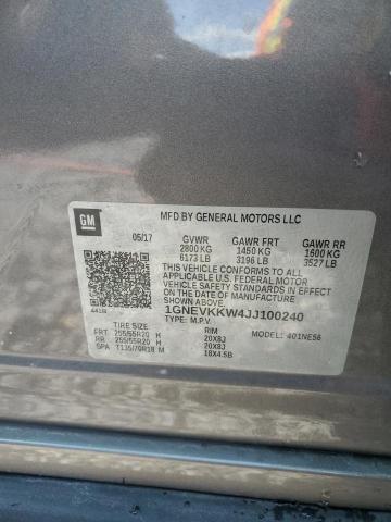 2018 CHEVROLET TRAVERSE H 1GNEVKKW4JJ100240