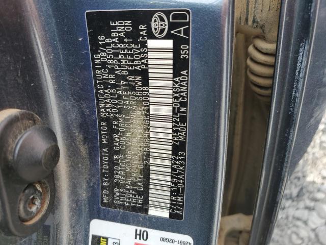 2016 TOYOTA COROLLA L - 2T1BURHE2GC740098