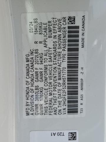 2024 HONDA CIVIC SPOR - 2HGFE2F52RH571770