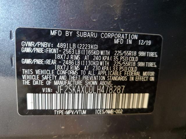 2020 SUBARU FORESTER T JF2SKAXC0LH478287