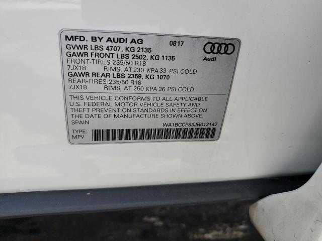 2018 AUDI Q3 PREMIUM WA1BCCFS9JR012147