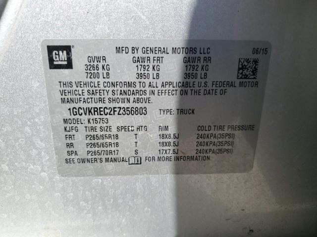 2015 CHEVROLET SILVERADO - 1GCVKREC2FZ356803