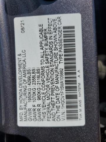 2021 HONDA ACCORD LX - 1HGCV1F15MA105882