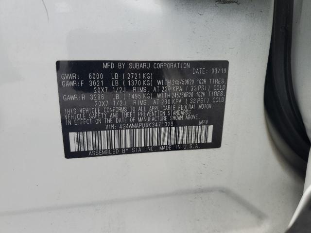 2019 SUBARU ASCENT LIM 4S4WMAPD6K3471029