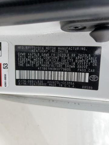 2019 TOYOTA CAMRY XSE - 4T1B61HK8KU779805