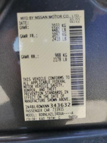 2022 NISSAN ALTIMA SV - 1N4BL4DWXNN343632