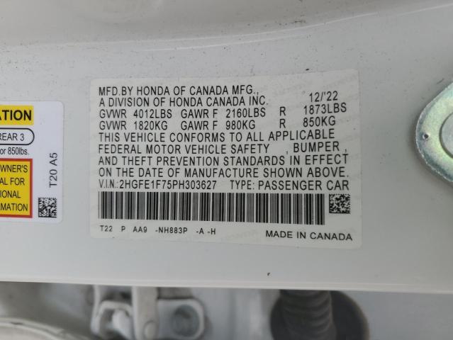 2023 HONDA CIVIC EX - 2HGFE1F75PH303627