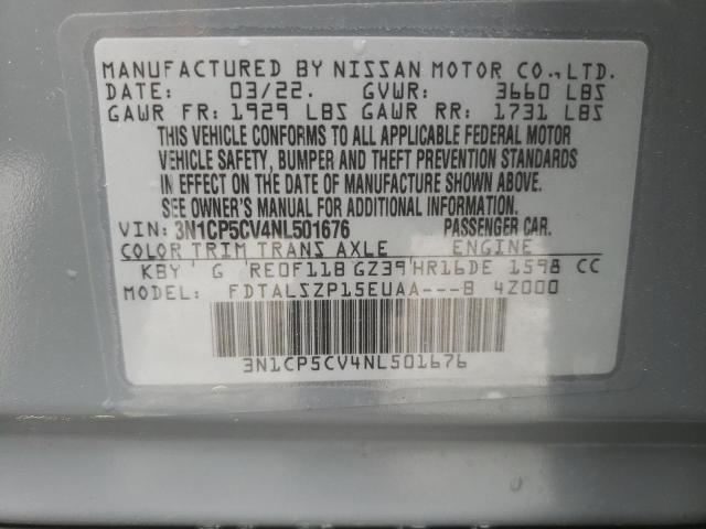 2022 NISSAN KICKS SV - 3N1CP5CV4NL501676