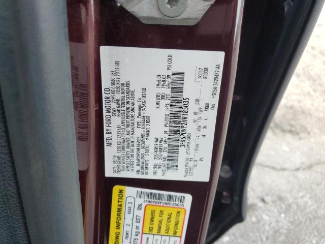 2017 FORD FUSION SPO - 3FA6P0VP2HR185035