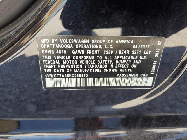 2017 VOLKSWAGEN PASSAT SE - 1VWGT7A35HC069670