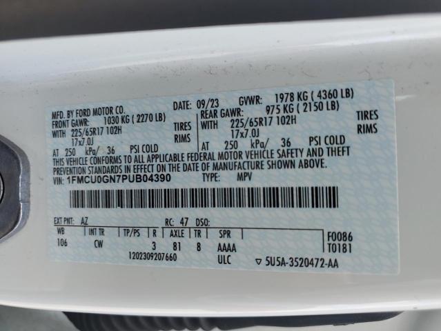 2023 FORD ESCAPE ACT 1FMCU0GN7PUB04390