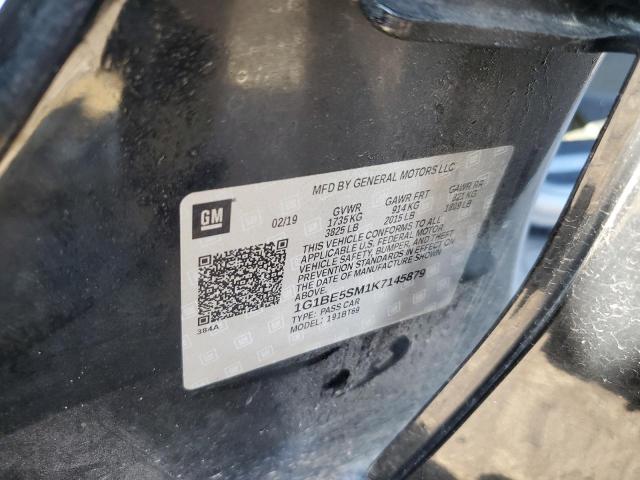 2019 CHEVROLET CRUZE LT 1G1BE5SM1K7145879