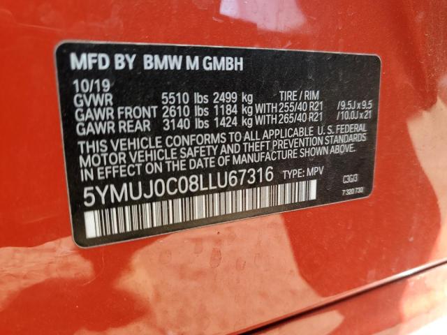 2020 BMW X4 M COMPE 5YMUJ0C08LLU67316
