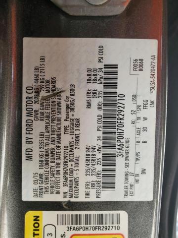2015 FORD FUSION SE - 3FA6P0H70FR292710