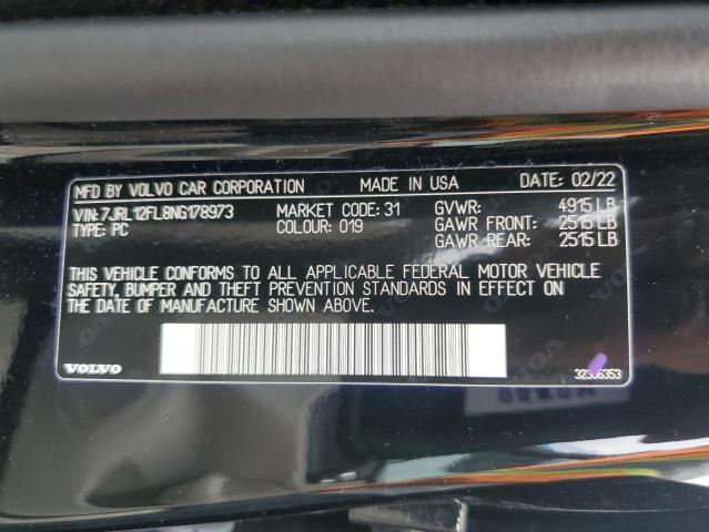 2022 VOLVO S60 B5 INS 7JRL12FL8NG178973