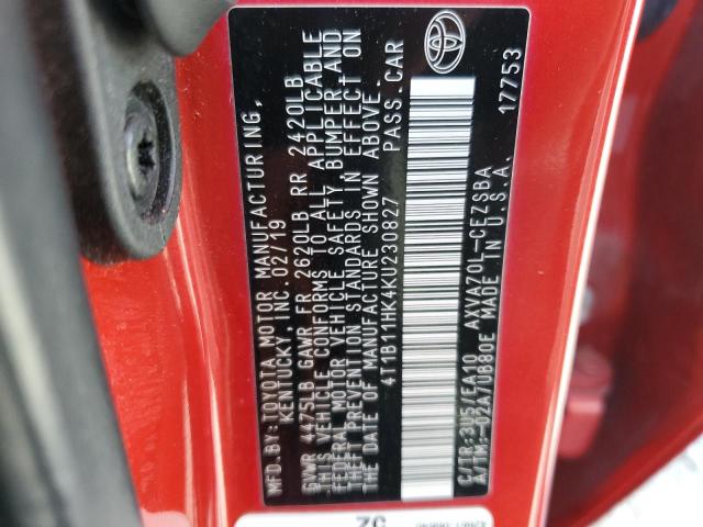 2019 TOYOTA CAMRY L - 4T1B11HK4KU230827