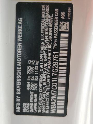 2020 BMW 230I WBA2M7C01L7G28761