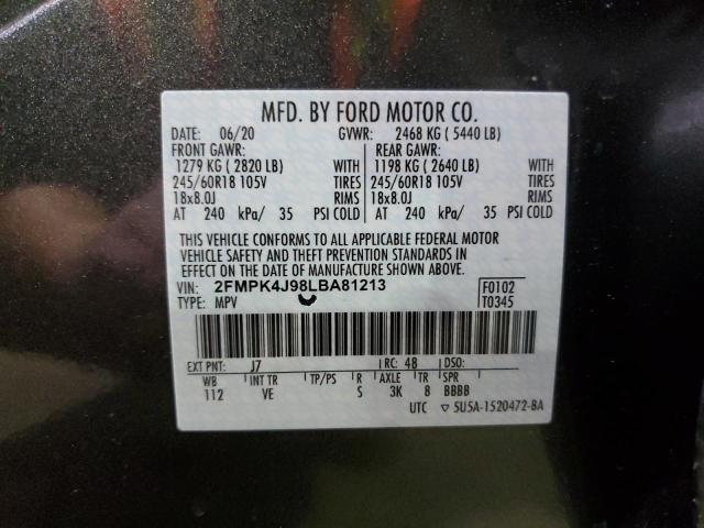 2020 FORD EDGE SEL - 2FMPK4J98LBA81213